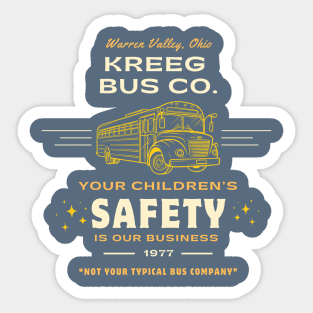 Kreeg Bus Company of Warren Valley Ohio Sticker